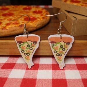 Veggie Pizza Slice Earrings